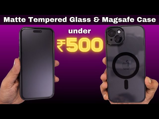 iPhone Matte Tempered Glass 🔥 Magsafe Case under ₹500