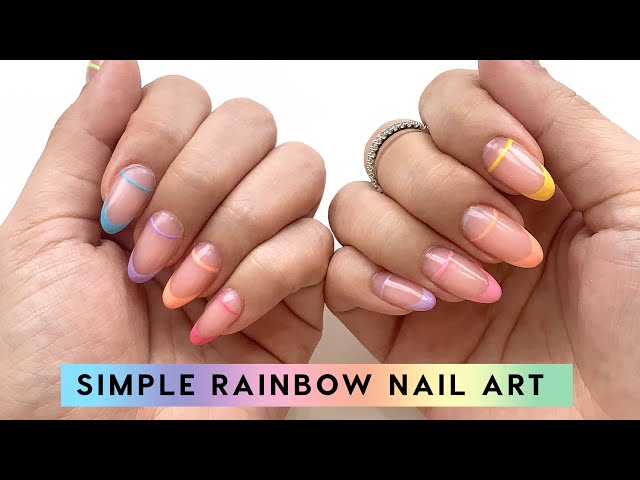 Simple Rainbow Nail Art Tutorial 🌈💅🏻