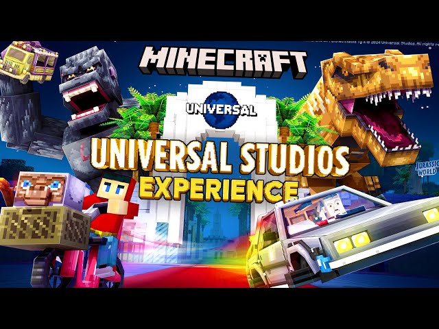 WORKING RIDES at Universal Studios IN MINECRAFT! | FULL THEME PARK Bedrock DLC Review!