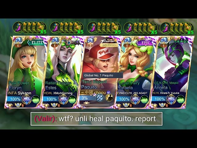 4 HEALERS + GLOBAL PAQUITO = UNLI SAVAGE !! - Mobile Legends