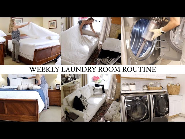 WEEKLY SHEETS & LAUNDRY ROOM ROUTINE | CLEAN WITH ME | DAY FOUR