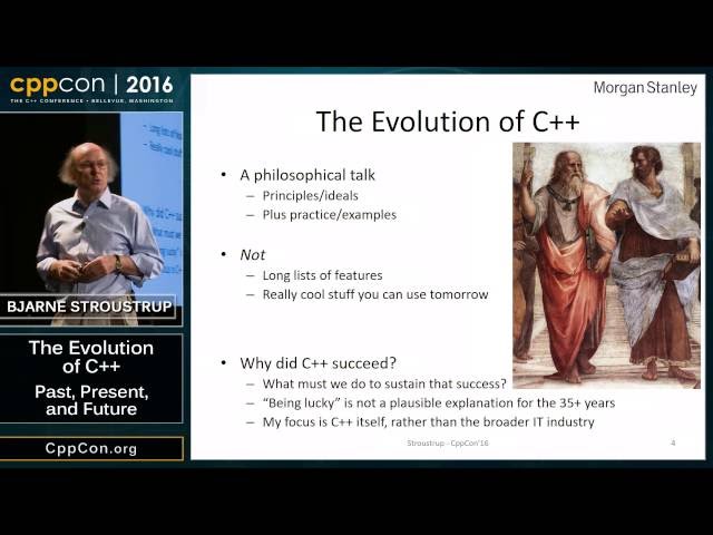 CppCon 2016: Bjarne Stroustrup "The Evolution of C++ Past, Present and Future"