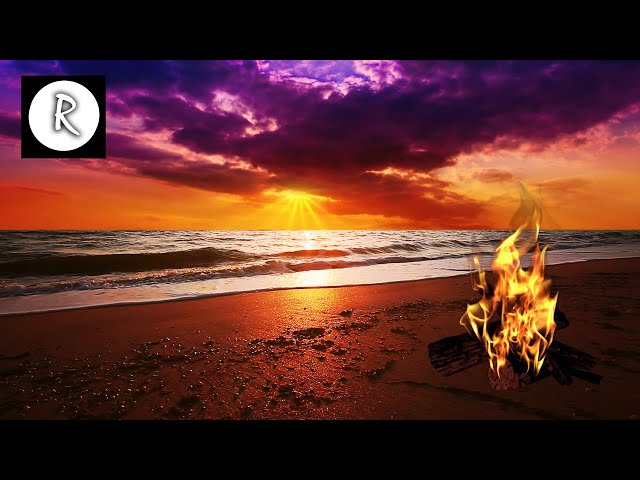 Campfire & Calming Seas | 12 Hours Nature ASMR Ambiance for sleep and relaxing (NO MUSIC) & Spa