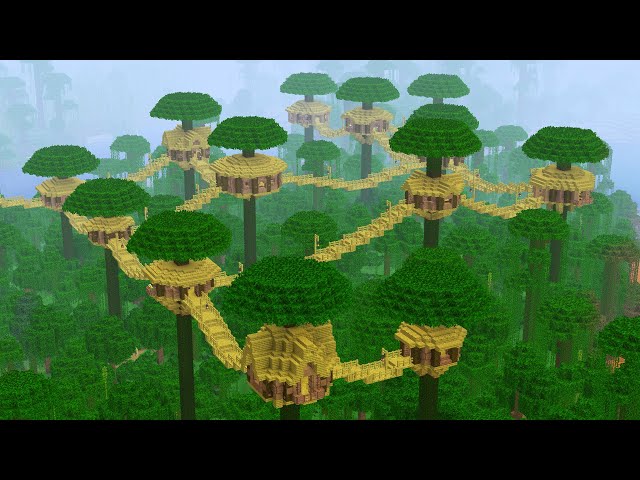 I Built a Bamboo Village in the Trees!