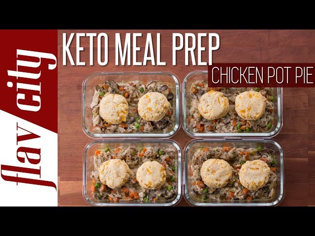 Chicken Pot Pie Meal Prep With Low Carb Keto Cheddar Biscuits