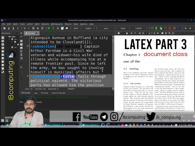 03 Latex Malayalam Tutorial  - The document class and parts of documents
