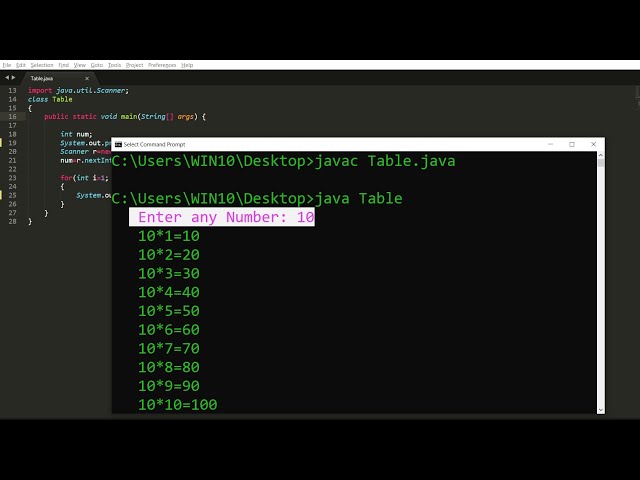 Java program to print Multiplication Table | Learn Coding