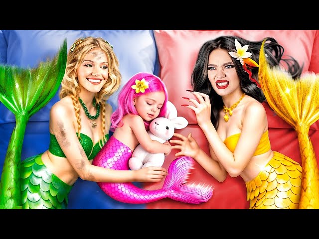 I Was Adopted By Mermaid! Mom Mermaid vs Stepmom Mermaid!