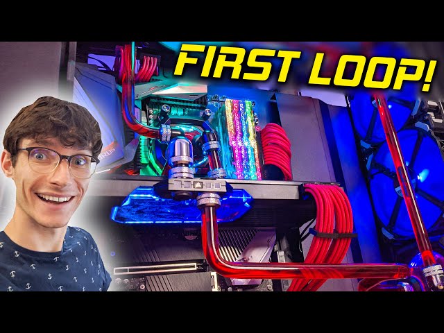 Building My FIRST EVER Hardline Water Cooled PC! 💦(RX 6800, Ryzen 5900X Gaming PC Build 2021) | AD