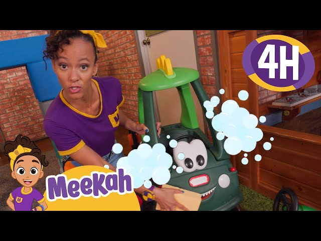 Join Meekah in Her Great Vehicle Wash Challenge! | 4 HR OF MEEKAH! | Educational Videos for Kids