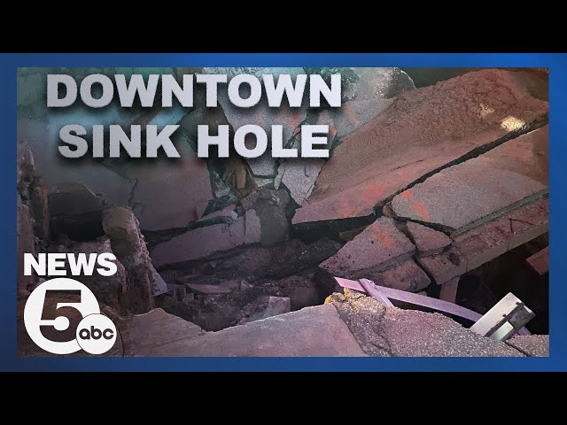 Massive sinkhole in Downtown Cleveland