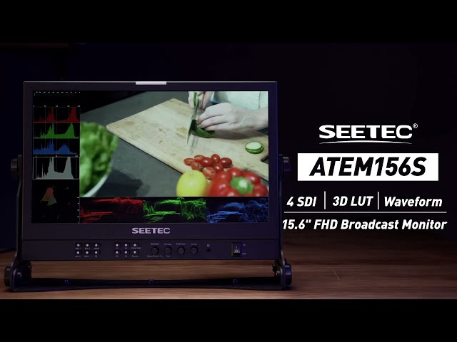 SEETEC ATEM156S 15.6 inch FHD Broadcast Director Monitor with 4 SDI, 3D LUT and Waveform