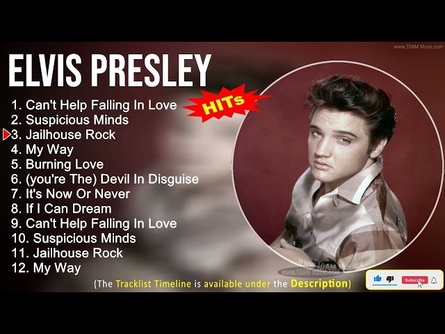 Elvis Presley Greatest Hits ~ Can't Help Falling In Love, Suspicious Minds, Jailhouse Rock, My Way