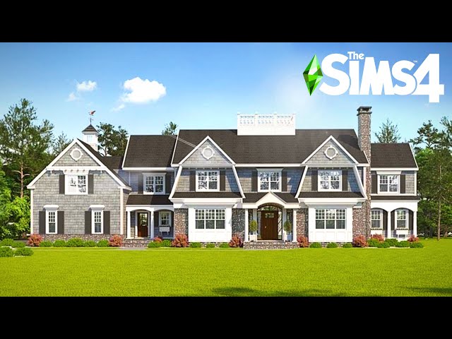 SINGLE DAD WITH 5 BOYS: Hamptons Mansion ~ Curb Appeal Recreation - Sims 4 Speed Build (No CC)