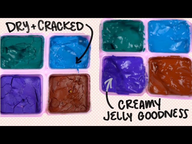 How I REACTIVATE Jelly Gouache - Turn Dry Himi/Miya or Arrtx BACK TO JELLY *satisfying*