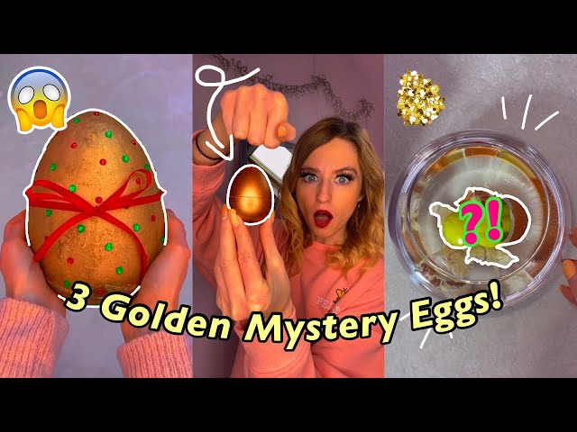 [ASMR] 3 GOLDEN MYSTERY SURPRISE EGGS!!😱✨🥚TikTok Compilation | Rhia Official♡