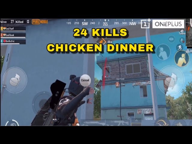 24 Kills Chicken Dinner | 3 Man Squad Domination Highlights | PUBG Mobile | Powered By OnePlus