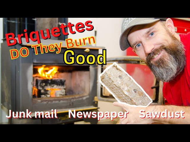 Burning my newspaper and sawdust briquettes FREE HEAT do they burn good
