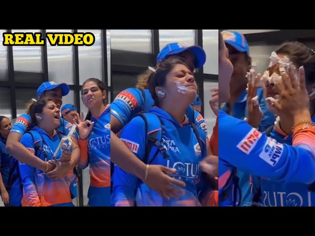 Mumbai Indians Celebrating Saika Ishaque 3 Wickets after Beating Delhi Capitals in WPL 2023
