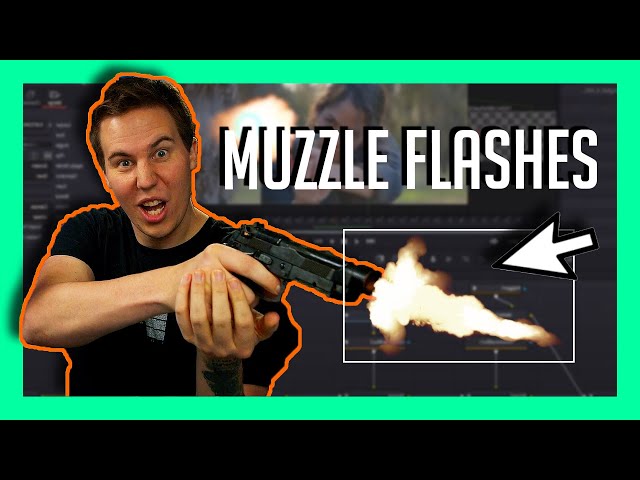 MUZZLE FLASH GUN EFFECTS IN RESOLVE 17 - Fusion VFX Tutorial for Beginners