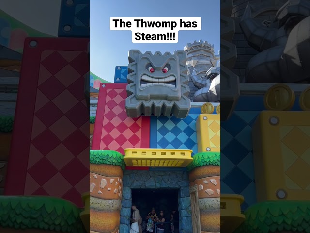 Super Nintendo World Thwomp Has Steam - Super Mario World