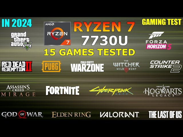 Ryzen 7 7730U Vega 8 : Test in 15 Games in 2024 - good for Gaming?