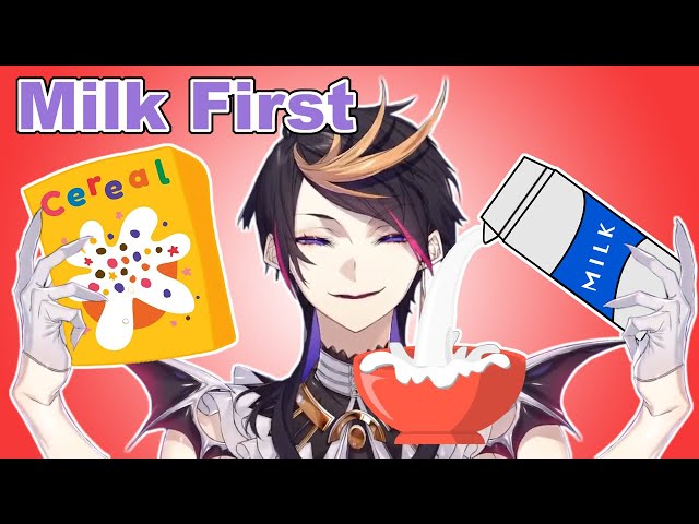 Shu pours Milk before Cereal