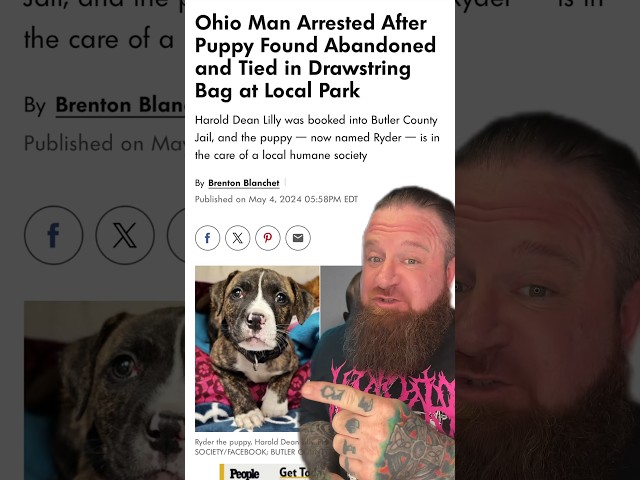 MAN LEAVES A PUPPY TIED IN A BAG
