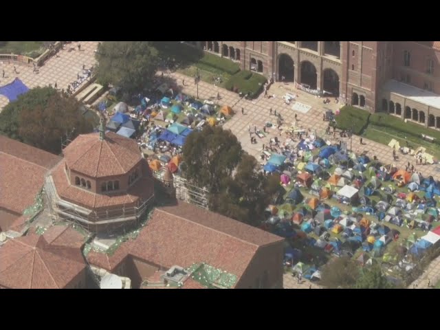 UCLA protest: groups address overnight violence at pro-Palestinian encampment