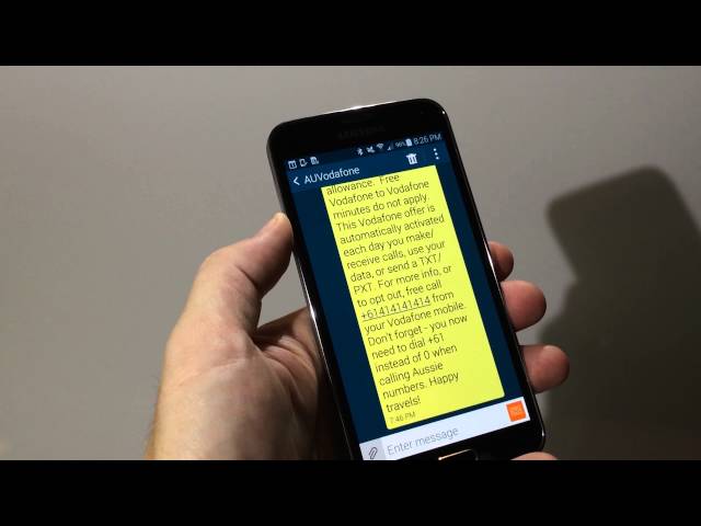 Changing the text size in SMS messages on a Samsung Galaxy SmartPhone