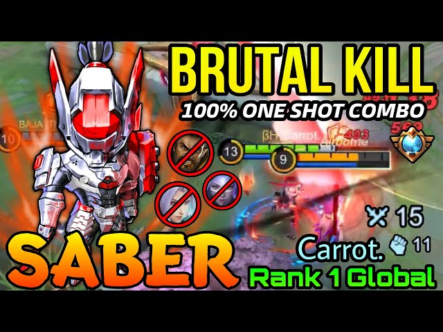 Brutal One Shot Kill!! Saber Fullmetal Ronin - Top 1 Global Saber by Carrot. - MLBB