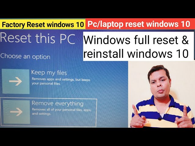 how to reset windows 10 without losing data | Factory reset | Windows 10 full reset & reinstall