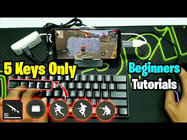 Only 5 ⌨️Keys Pro Level Gameplay Tutorial for Beginners 🤯 | play free fire with keyboard & mouse 📲