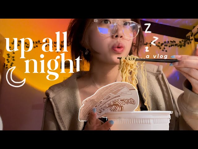 pull an all-nighter with me | 9pm 🌙  to  5am ☀️ routine