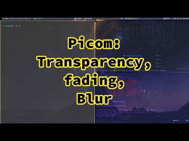 Picom: Add transparency, blur and fading effects in linux