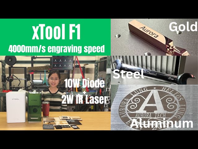 xTool F1 laser engraver: 10W Diode + 2W Infared Laser, 4000mm/s high-speed engraving on metal, PLA
