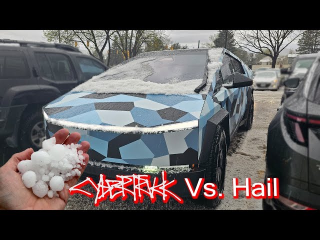 What Damage did HAIL cause on the Tesla Cybertruck?