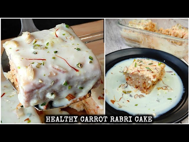 No Bake Wheat Carrot Rabri Cake|Dessert Recipe|Made With Water|Eggless Carrot🥕 Cake|Instant Rabri