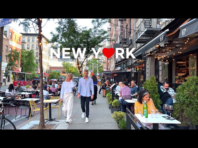 [4K]🇺🇸NYC Evening Walk🌛: East Village, Union Sq. to St. Marks Pl. Dinner at Fish Cheeks🍛🍗 May. 2022