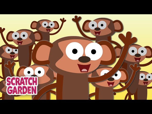 Fifty-Five Little Monkeys Jumping on the Bed | Nursery Rhyme | Scratch Garden