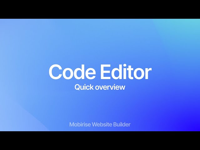 Unlock Advanced Editing: Mobirise Code Editor Extension