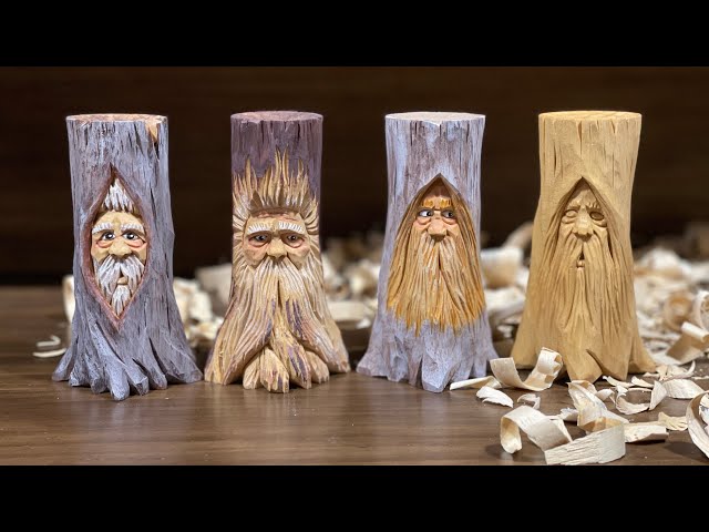 [우드카빙]나무정령 조각하기 Woodcarving-Carve a wood spirit