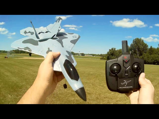 WLToys XK A180 F-22 Raptor Brushless Stabilized RC Plane Flight Test Review