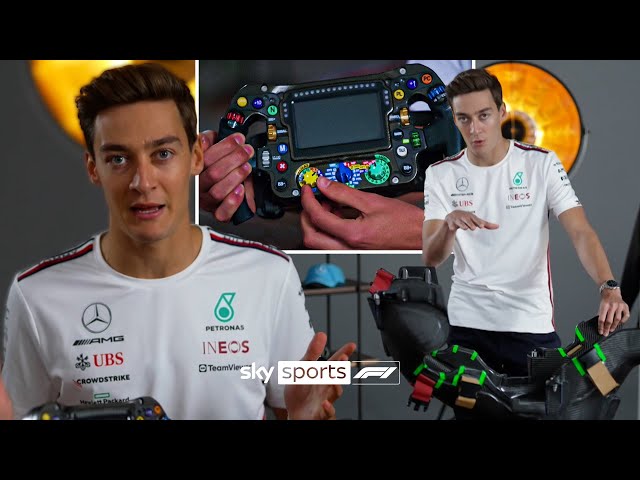 George Russell EXPLAINS his Mercedes Race Seat and Steering Wheel 🔍