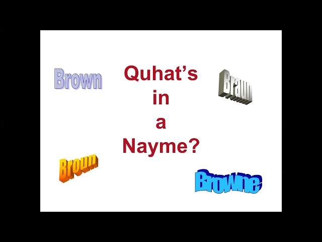 Quhat's in a Nayme - Maureen Brady (10 March 2022)