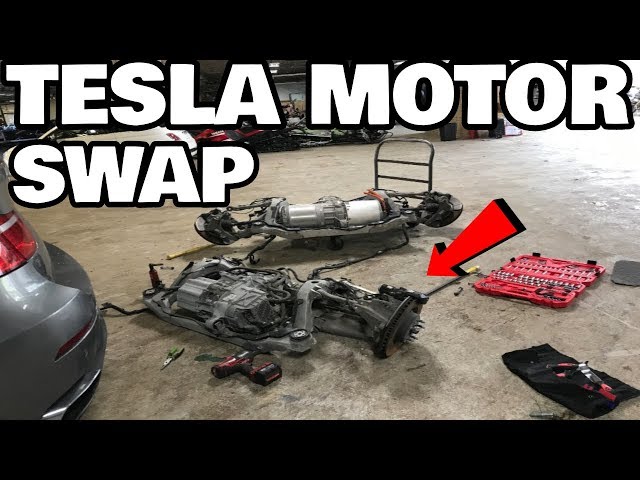 Restoring a Flood Salvage Tesla Model X Part 7: Tesla motor swap