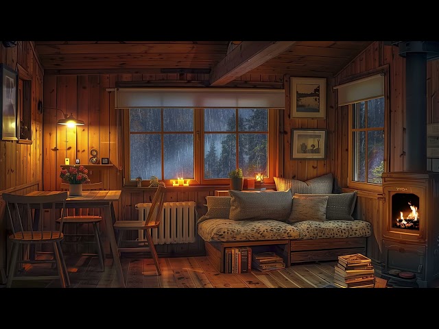Sleep Better Tonight with Rain Sounds and Crackling Fireplace | White Noise for Relief Insomnia