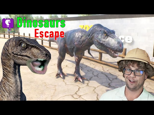 Jurassic Dinosaur vs Zoo Keeper on HobbyfamilyTV