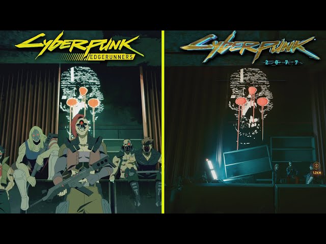 Cyberpunk Edgerunners vs Cyberpunk 2077 - Episode 7 Locations Comparison