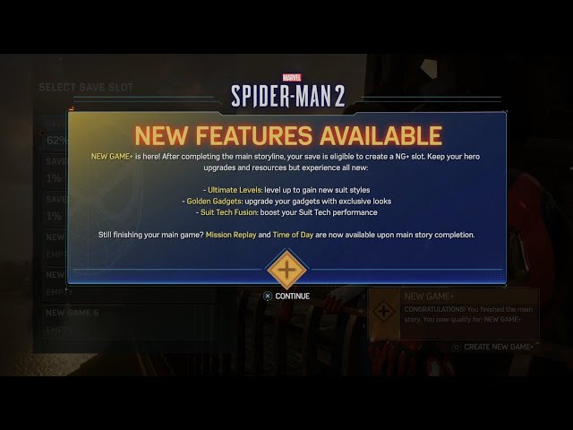 Marvel Spiderman 2 - New Game+ How to Start new game plus